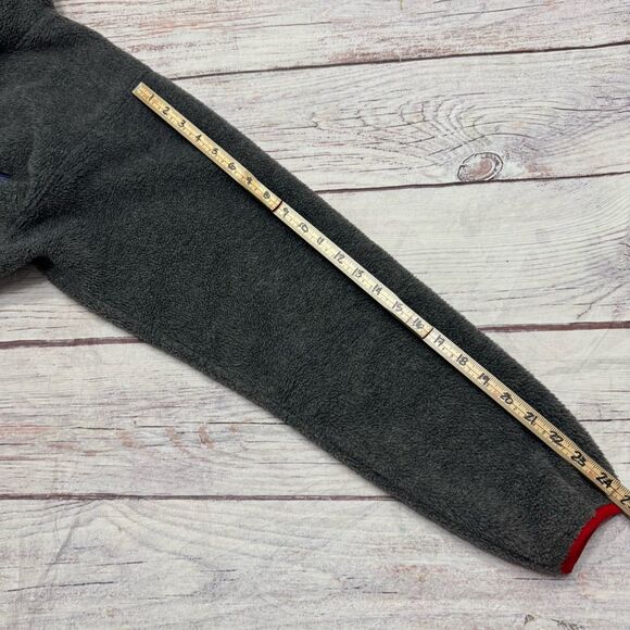Patagonia First Edition Vintage 1985 Synchilla Snap T Charcoal Grey Red Large - Picture 5 of 11